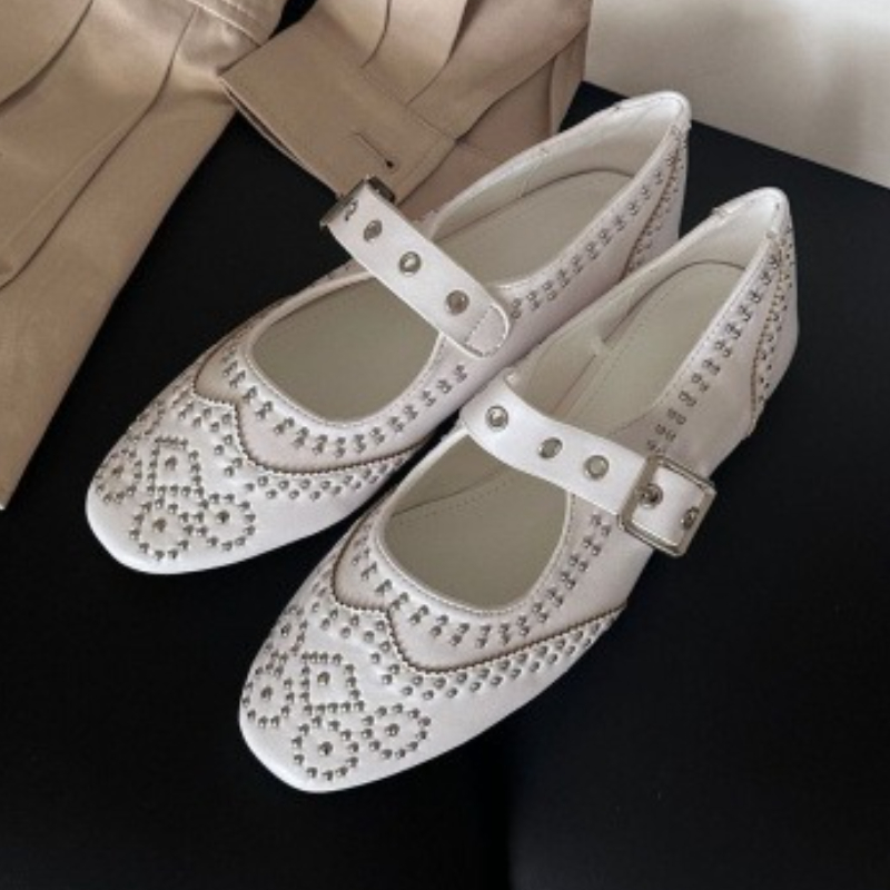Mary Jane Shoes - Zapatos planos con diseño de hebilla