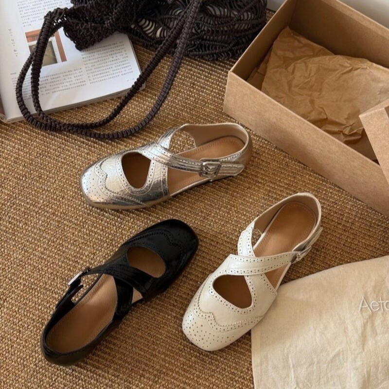 Mary Jane Shoes - Zapatos Mary Jane Retro con Diseño
