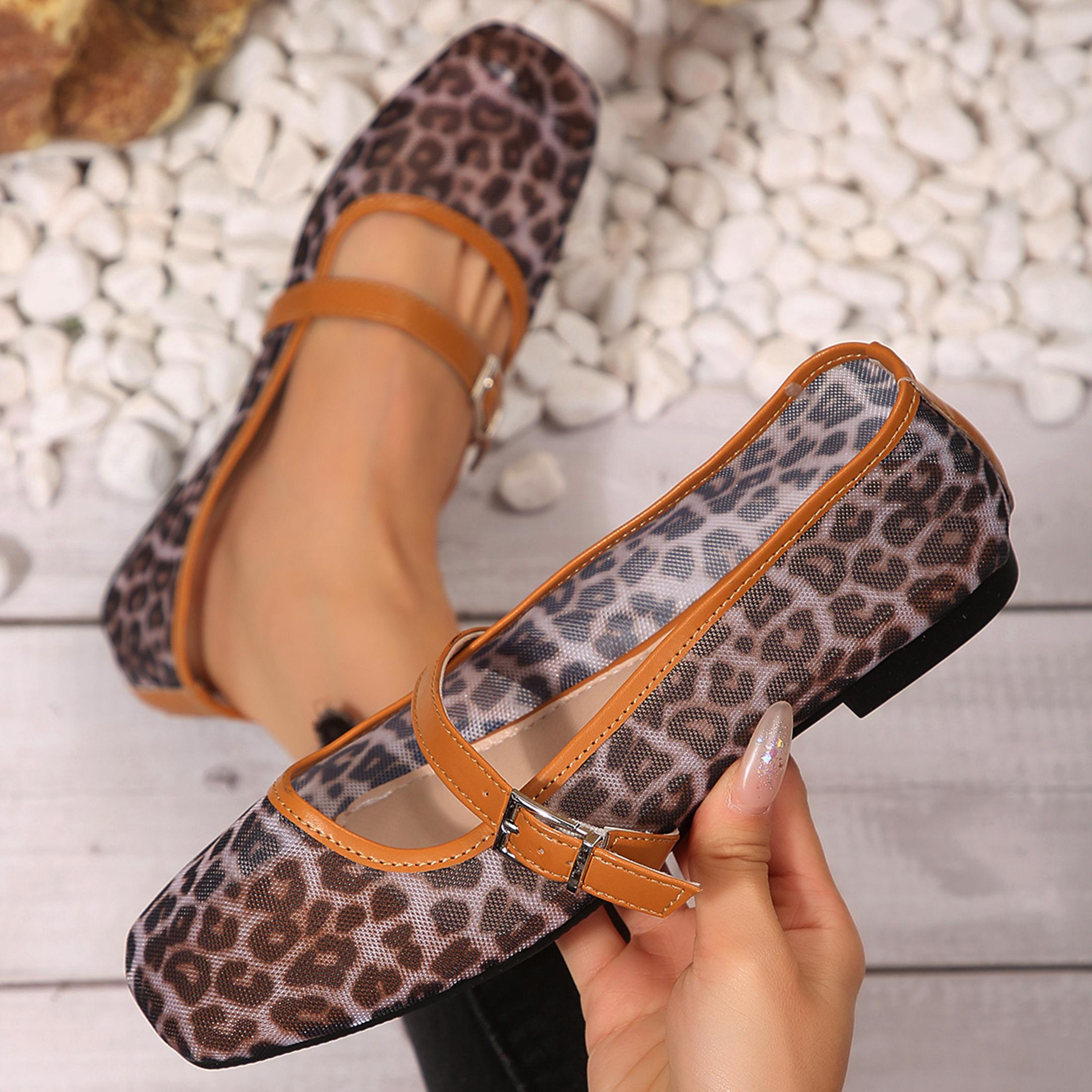 Shoes For Women Flats - Zapatos planos de malla con estampado